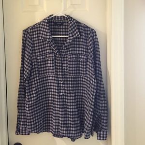 MADEWELL plaid shirt dark blue