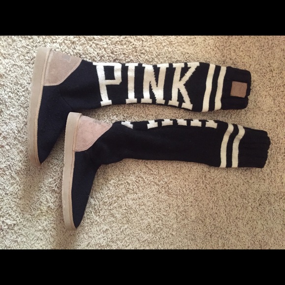 VS Pink Sweater Boots