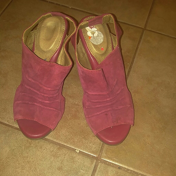 Brand New Suede Maroon Sandals