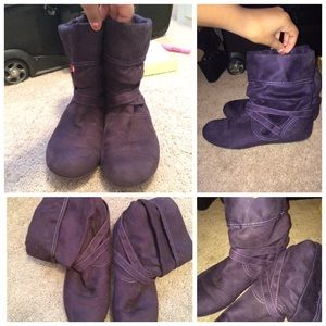 Dark purple short booties