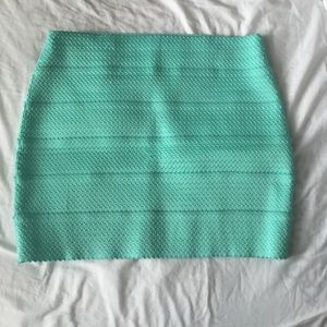 Mint green/blue mini skirt