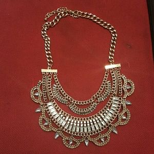 Brand New gold and crystal statement big necklace