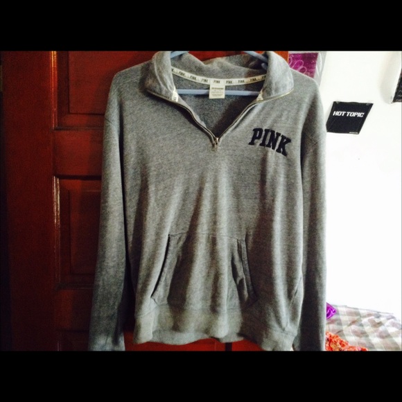 PINK Victoria's Secret Sweaters - Grey half zip sweater