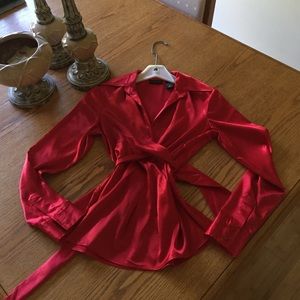 Silky red blouse
