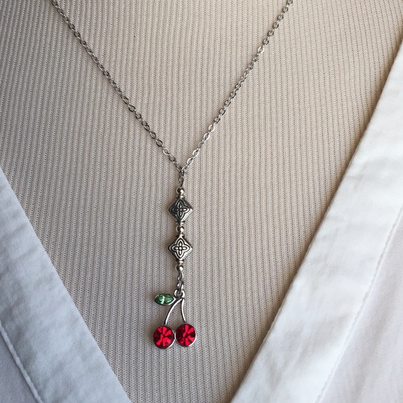 Jewelry - New Cherry Pie Necklace and Earrings Set 18"