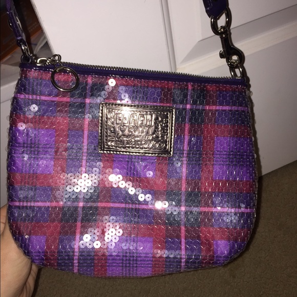 Women's Coach Shoulder Bag Purple Poppy