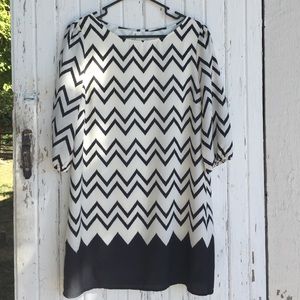 Black and Cream Chevron Dress/Tunic