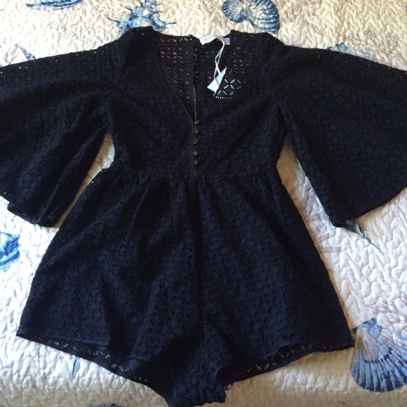Alice McCall Walk Away Playsuit in Black - Picture 3 of 4