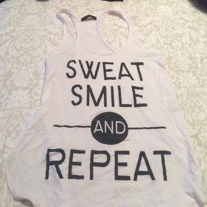 White workout tank