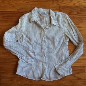 Blue White Stripped Long Sleeve Abercrombie Shirt