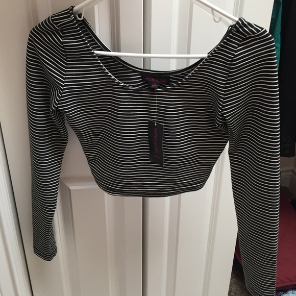 NWT Striped Crop Top