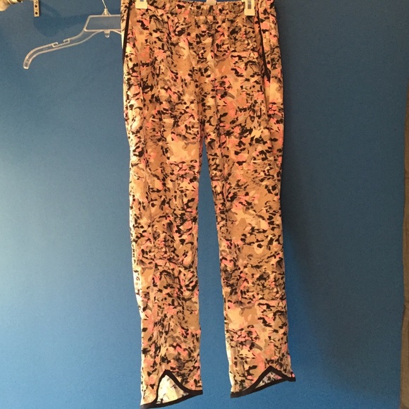 Tan/ gray and pink pants with pockets