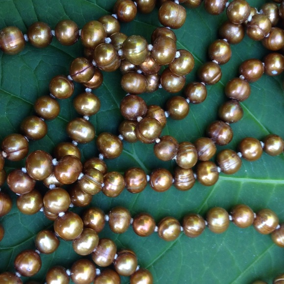 Freshwater pearls: honey color - Picture 2 of 4