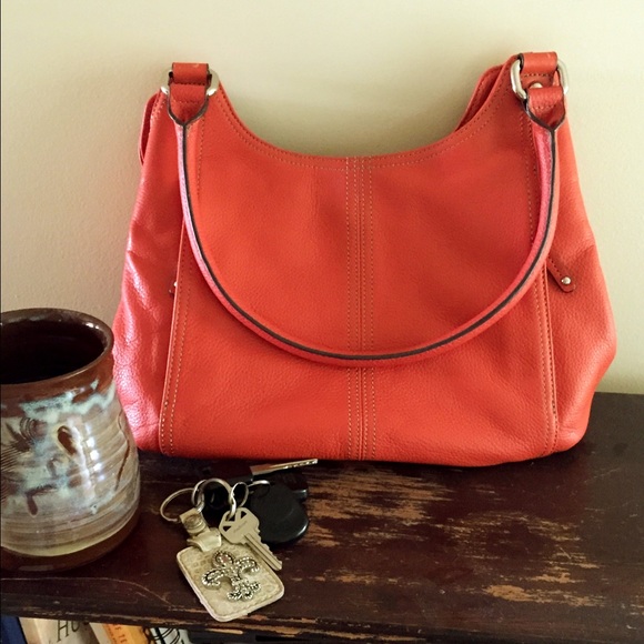 Tignanello Pumpkin colored Leather handbag - Picture 1 of 4