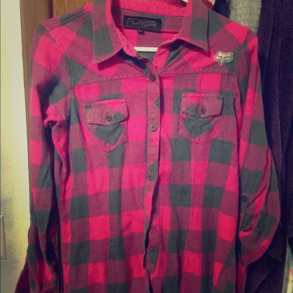 Fox Girls tunic length plaid top