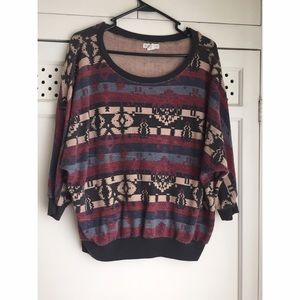 Tribal 3/4  sleeves sweater