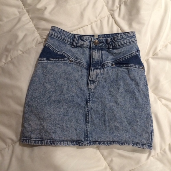 silence and noise acid wash mini skirt