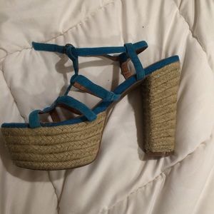 jeffery campbell teal suede espadrilles