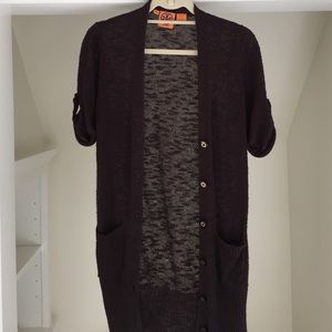 Dark brown Tory Burch short sleeved sweater