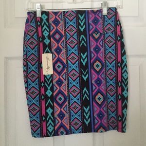 Aztec Print Bodycon Skirt