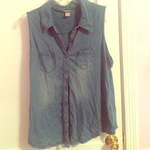 Cloth Jean button up sleeveless Mossimo shirt