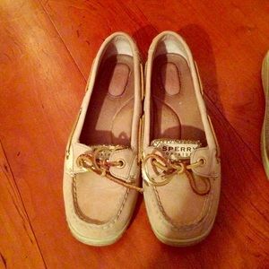 Sperry shoes with gold shimmer on the sides