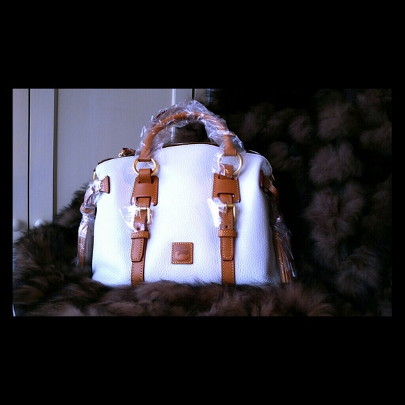 Dooney & Bourke white w/natural Bristol Satchel