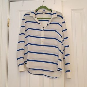 J. Crew Long Sleeve Half Button Blouse