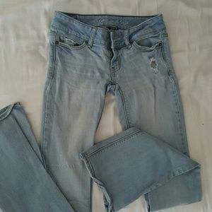 Ae light denim jeans long