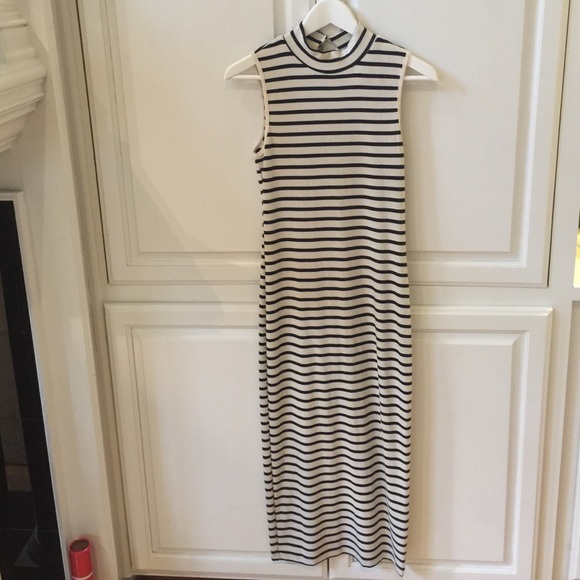 Long dress - navy/cream stripes