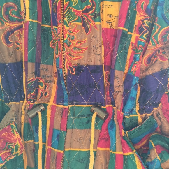 FaNCy QuiLted 90s SiLk JaCKeT - Picture 3 of 4