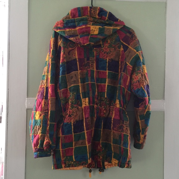 FaNCy QuiLted 90s SiLk JaCKeT - Picture 4 of 4