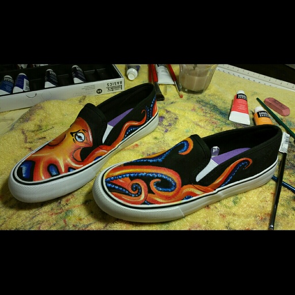 Hand painted slip ons - Picture 2 of 3
