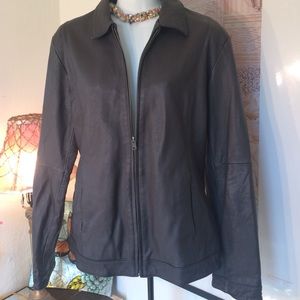 Leather bomber
