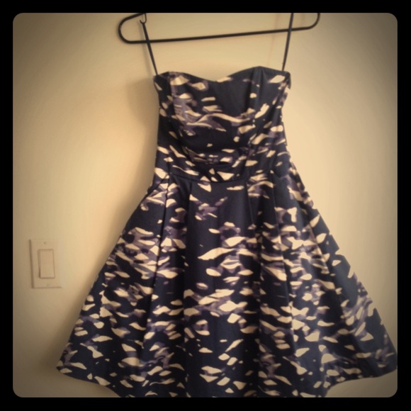 A-line floral print medium length dress