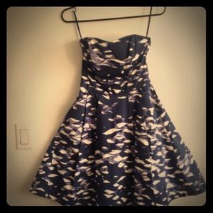 A-line floral print medium length dress