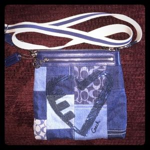 Coach denim patchwork crossbody bag