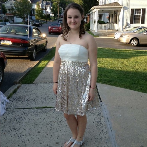 Gold sequin homecoming dress!
