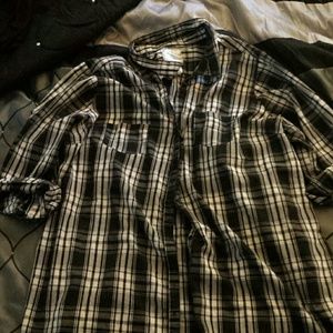 Black and white plaid shirt