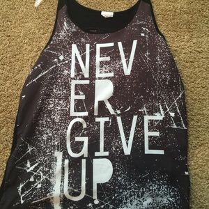 Never give up tank