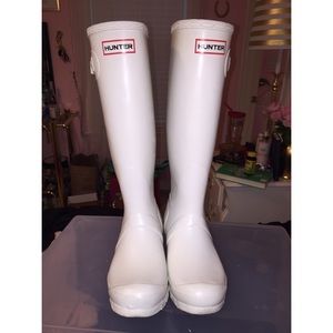 White hunter rain boots