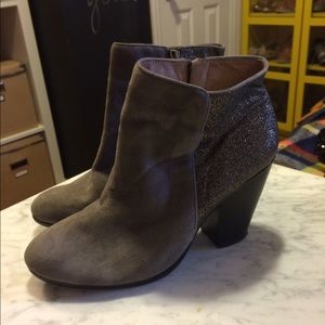 Vince Camuto suede and sparkle bootie