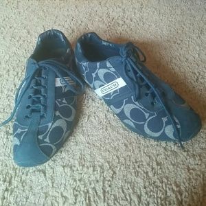 Coach blue & white logo sneakers