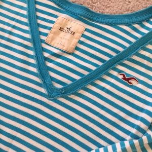 Hollister Long Sleeve Blue Stripped Shirt (S)