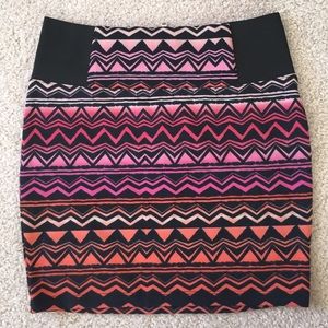 Charlotte Russe Bodycon Tribal Mini Skirt