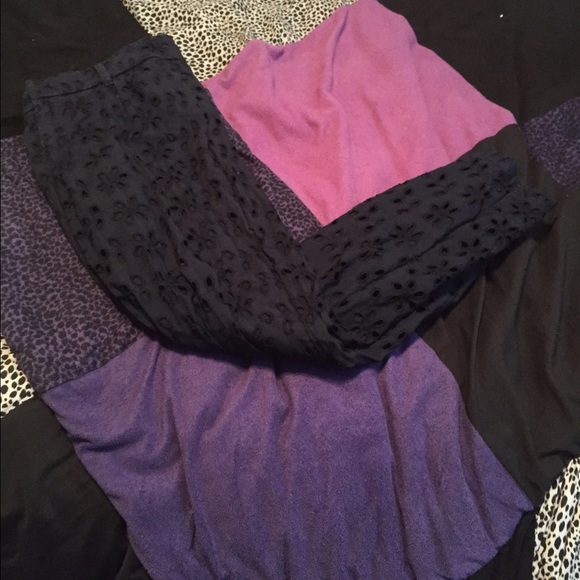 Navy Blue Floral Pants