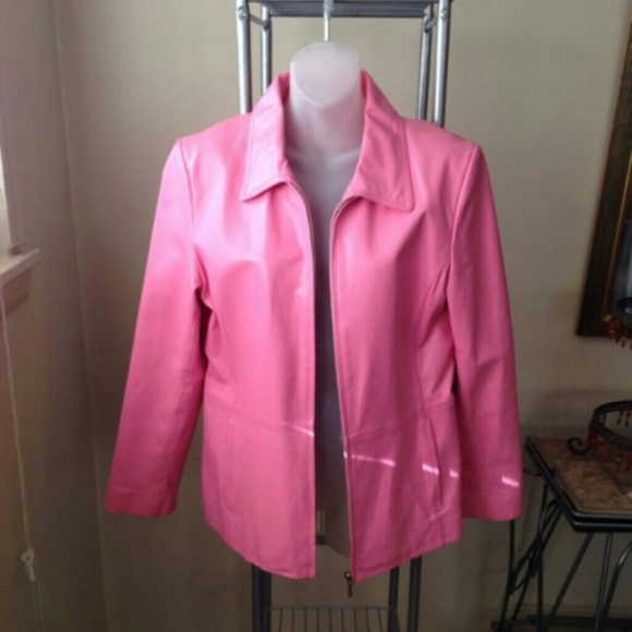 Pink Leather Jacket from Worthington Medium