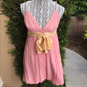 Beautiful pink dress with pearl straps!