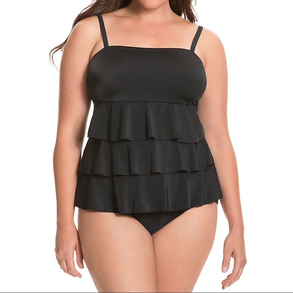 NWT Lane Bryant Ruffled 2pc Bathing Suit SET!