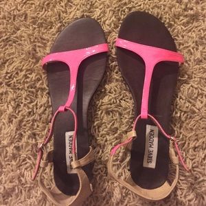 Neon pink sandals